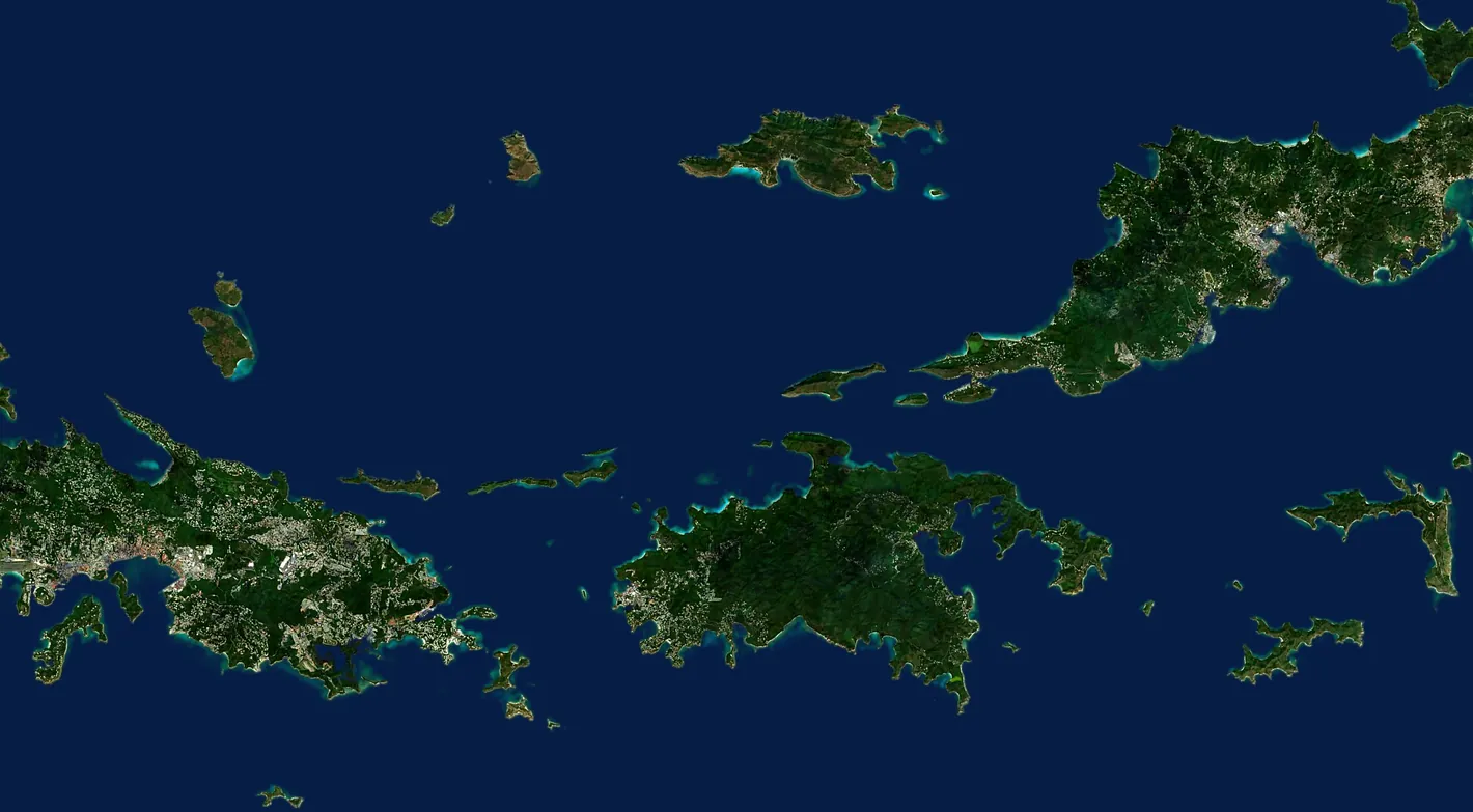 Satellite view of the four nights passage