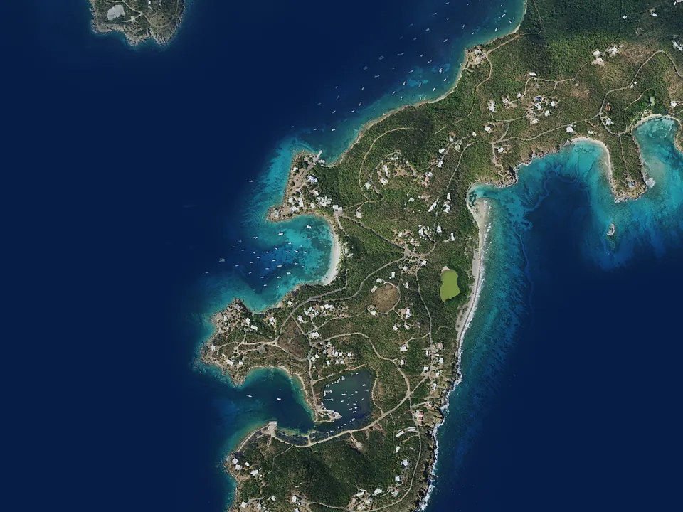 Satellite view of Honeymoon Beach