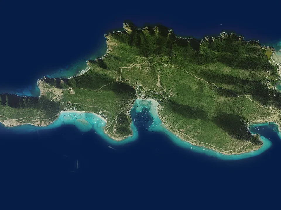 Satellite view of Jost Van Dyke