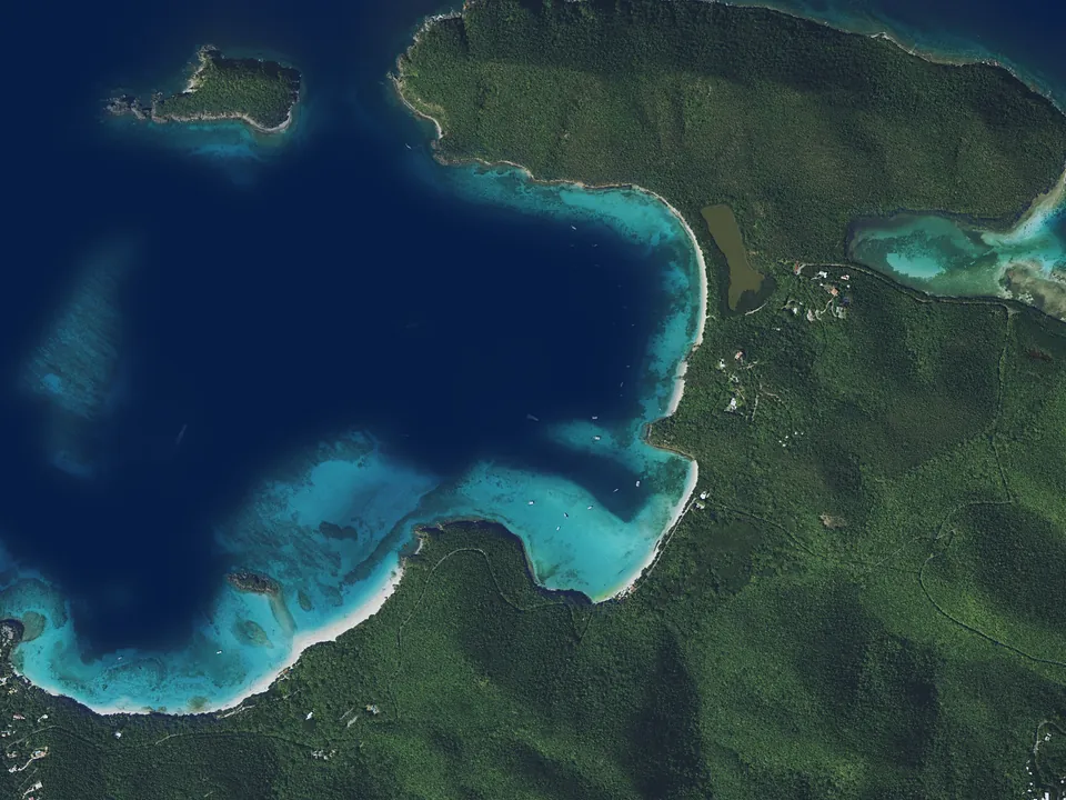 Satellite view of Maho and Francis Bays