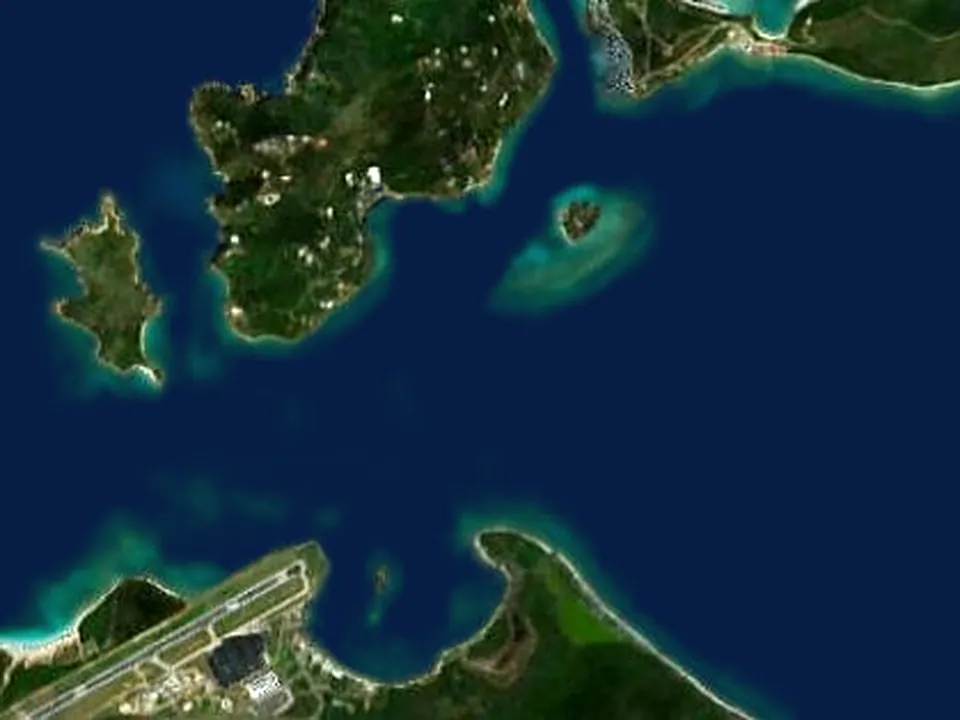 Satellite view of Marina Cay and Trellis Bay