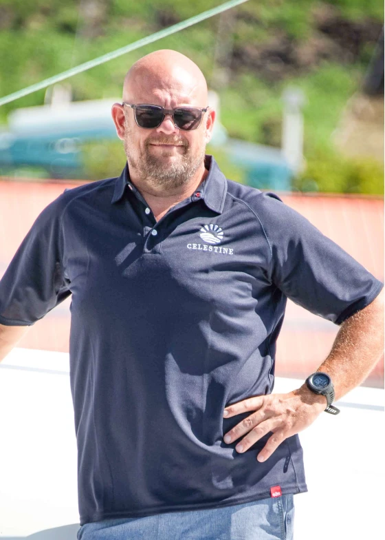 Captain Jamie Still aboard S/Y Celestine